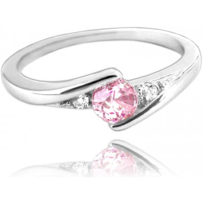 MINET JMAN0046PR stříbrný prsten s růžovým zirkonem