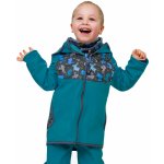 Unuo Dětská softshellová bunda bez zateplení Smaragdová Pejsci – Zboží Mobilmania