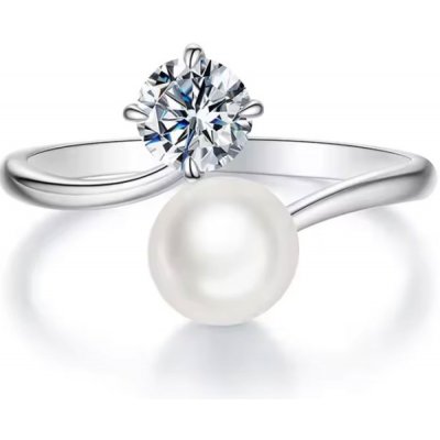 Grace Silver Stříbrný perlový prsten MOISSANITE CERTIFIKÁT P MSR083 – Hledejceny.cz