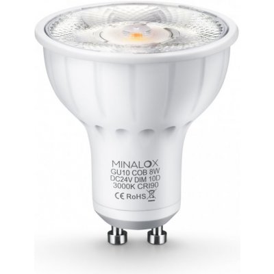 Minalox Stmívatelná LED žárovka GU10 8W 24V 10° 2700K MNLXLBGU10/8W/24/10/2700 – Hledejceny.cz