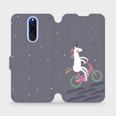 Pouzdro Mobiwear parádní flip Xiaomi Redmi 8 - V024P Jednorožec na kole