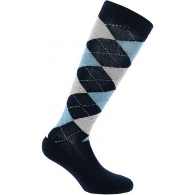 Equithéme Podkolenky Argyle navy blue sky blue – Zboží Dáma