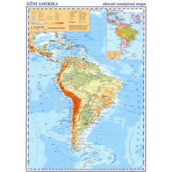 Mapa - Jižní Amerika příruční obecně zemp.mapa – Kartografie