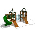 Playground System HŘIŠTĚ sestava z akátu s tobogánem Žabí král . – Zboží Mobilmania