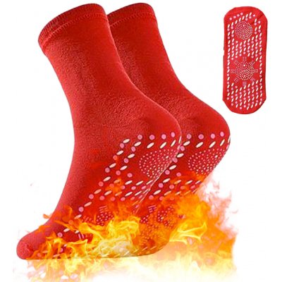 Wellife Samozahřívací masážní ponožky TOURMALINE 1 pár červené – Zboží Dáma