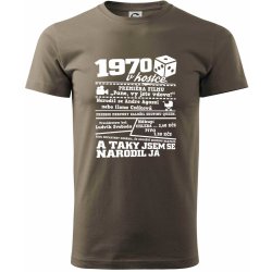 1970 v kostce klasické pánské triko army