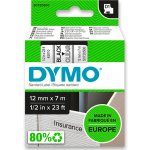Dymo D1 S0720500 - originální polyesterová páska - 12 mm × 7 m, černo-transparentní – Sleviste.cz