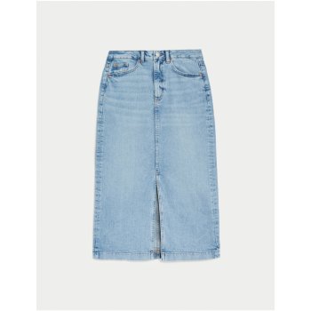 Marks & Spencer dámská džínová midi sukně světle modrá