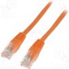 síťový kabel Qoltec 52300 patch, U/UTP, 5e, drát, CCA, PE, 1,8m, oranžový