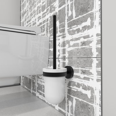 Nimco UNIX Černá matná Toaletní WC kartáč skleněný UNC 13094W-90 – Zboží Mobilmania