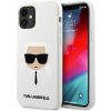 Pouzdro a kryt na mobilní telefon Apple Pouzdro Karl Lagerfeld iPhone 12 Mini white silicone Karl`s head