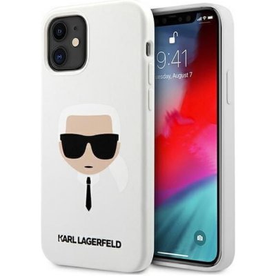 Pouzdro Karl Lagerfeld iPhone 12 Mini white silicone Karl`s head – Zboží Mobilmania