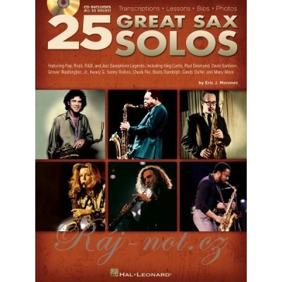 25 Great Sax Solos + Audio Online notové přepisy sól * životopisy * fotografie – Zboží Mobilmania