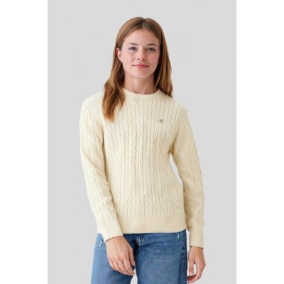 Gant Shield Cotton Cable C-neck Cream – Sleviste.cz