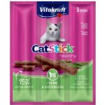 Vitakraft Cat Stick Kabanosy s kuřecím masem a trávou 3 x 18 g – Sleviste.cz