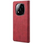 Lenuo Leather flipové pouzdro pro Xiaomi Redmi Note 14 Pro 4G červená – Zboží Živě