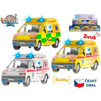 Mikro trading Auto ambulance 11 cm kov zpětný chod na baterie česky mluvící