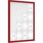 PROCITY Venkovní vitrína Classique, 16 x A4, plexi, červená – Zboží Živě