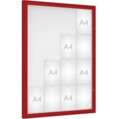 PROCITY Venkovní vitrína Classique, 16 x A4, plexi, červená – Zboží Živě