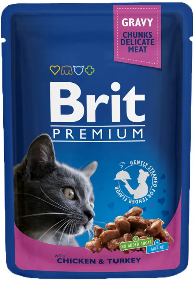 Brit Premium Cat Pouches with Chicken & Turkey 24 x 100 g