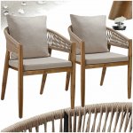 tectake 406052 zahradní židle manacor, provazový design - písková,sada 2 kusů – Hledejceny.cz
