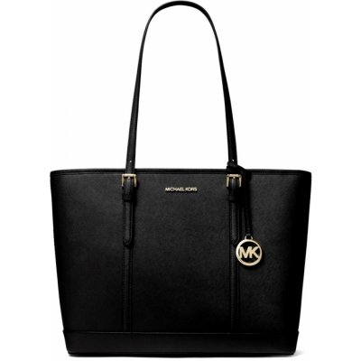 Michael Kors Černá kožená kabelka Jet Set lg tote gold black