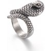 Prsteny Royal Fashion pánský černý prsten Kobra KR103523 KJX