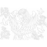 Radost v písku Šablona na pískování Víla s holubicemi A4 210 x 297 mm – Zboží Dáma
