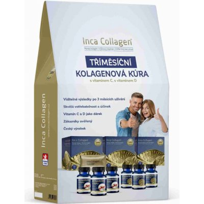 INCA COLLAGEN Tříměsíční kolagenová kúra 3 x 30 sáčků + vitamín C a vitamín D – Hledejceny.cz