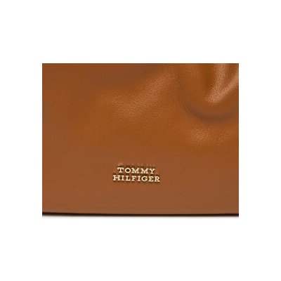 Tommy Hilfiger kabelka Th Luxe Soft Leather Shoulder AW0AW16203 Hnědá – Zboží Mobilmania