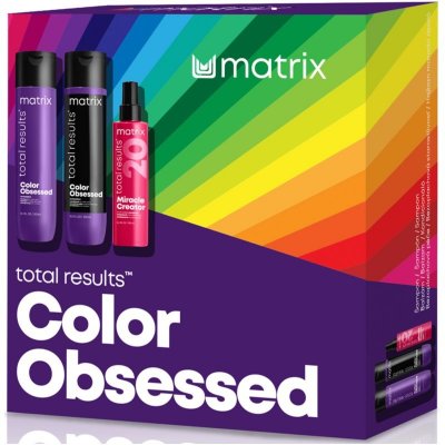 Matrix Total Results Color Obsessed šampon pro barvené vlasy 300 ml + kondicionér pro barvené vlasy 300 ml + multifunkční péče na vlasy 190 ml dárková sada – Zboží Mobilmania