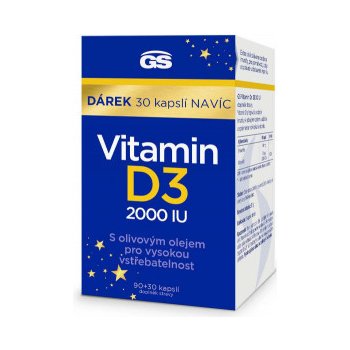 GS Vitamin D3 2000 IU 90+30 kapslí 2023