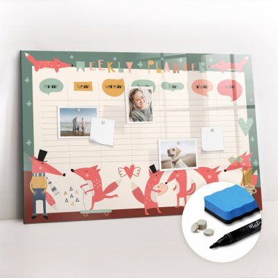 coloray Magnetická Nástěnná Tabule 90 x 60 cm Týdenní plánovač pro děti