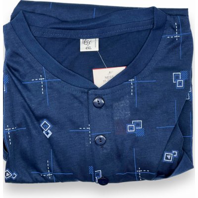 Ness pánské bavlněné nadměrné pyžamo letní komplet JON tmavě modrá – Hledejceny.cz