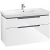 Koupelnový nábytek Villeroy & Boch Subway 2.0 Umyvadlová skříňka, 987x590x449 mm, 2 zásuvky, Glossy White A91510DH