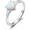 Prsteny Olivie Stříbrný prsten Bílé opálové srdce 5291