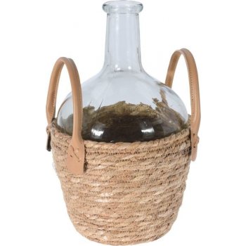 váza-demižon 3,5l, d20x31cm, opletená, moř. tráva