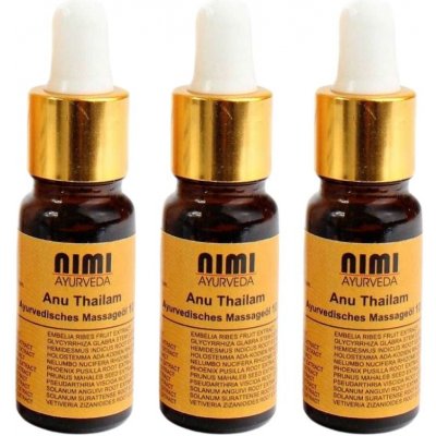 Nimi Ayurveda Anu Thailam ajurvédský nosní olej pro očistné techniky nosu sada 3 x 10 ml – Zbozi.Blesk.cz