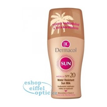 Dermacol Sun Milk voděodolné mléko na opalování spray SPF20 200 ml