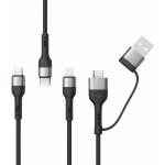XO NB254 6v1 USB - USB-C + USB-C + microUSB + Lightning, 1,2m, černý – Zboží Živě
