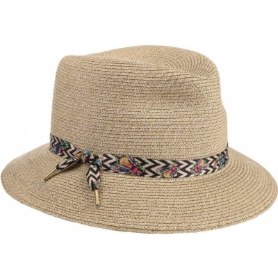 Mayser Nane luxusní dámský nemačkavý klobouk Fedora ručně šitý UV faktor 80 béžový – Hledejceny.cz