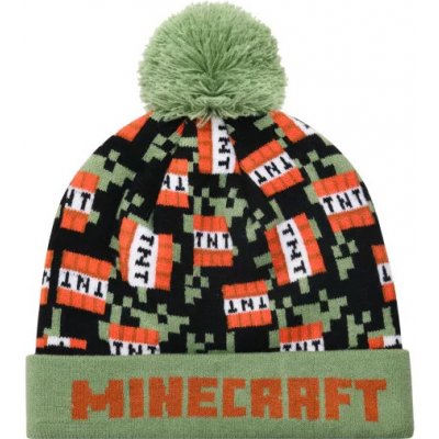 Zimní čepice MINECRAFT zelená potisk TNT – Zboží Mobilmania
