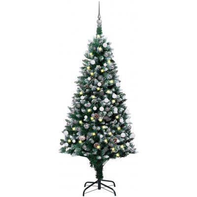zahrada-XL Umělý vánoční stromek LED osvětlení sada koulí a šišky 180 cm