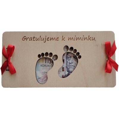 Dřevěná obálka na peníze - Gratulujeme k miminku – Zboží Živě