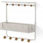 Umbra, Závěsná police s háčky Estique bílá – Sleviste.cz