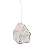 Závěsná dekorace modrá perníková chaloupka Frosted Ginger - 9*1*10 cm - Clayre & Eef – Hledejceny.cz