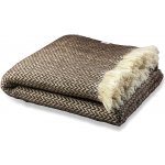 Balkanova přehoz na postel Vlněný Karandila IV hnědý nebarvený 220 x 200 cm – Zboží Dáma