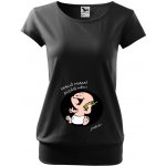 Těhotenské tričko Haloo mamí slyšíš mě? černá – Zboží Mobilmania