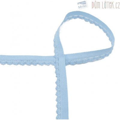 Lemovací ozdobná pruženka s krajkou, modrá, šíře 12 mm – Hledejceny.cz