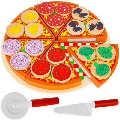 Kruzzel 22471 Dětská dřevěná pizza sada 27 ks – Zboží Mobilmania